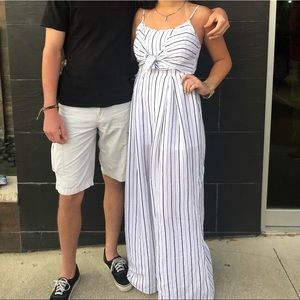 Flying Tomato Black and White Striped Jumpsuit - Size Small